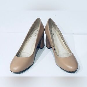Cole Haan Nude Block Heel Pumps